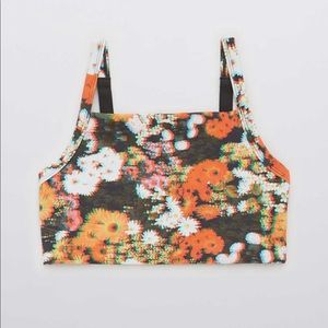 AERIE dizzy floral printed sports bra